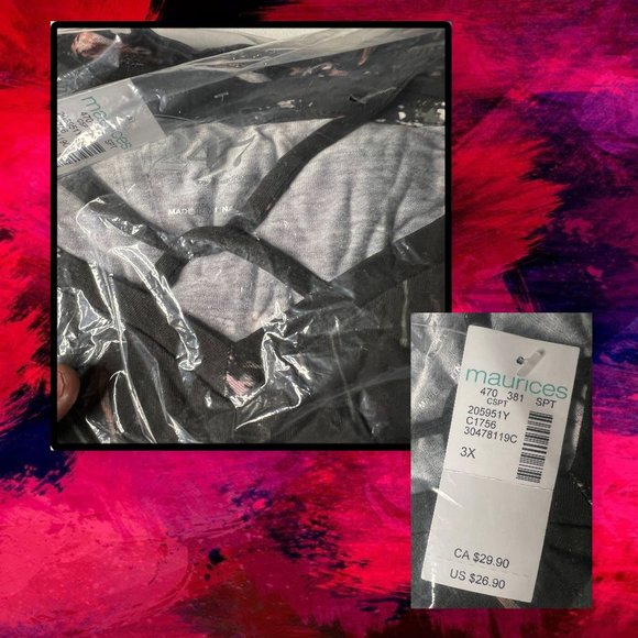 Maurice's Plus Size 24/7 Flawless Floral Knot Hem Tee 3X - Picture 9 of 11